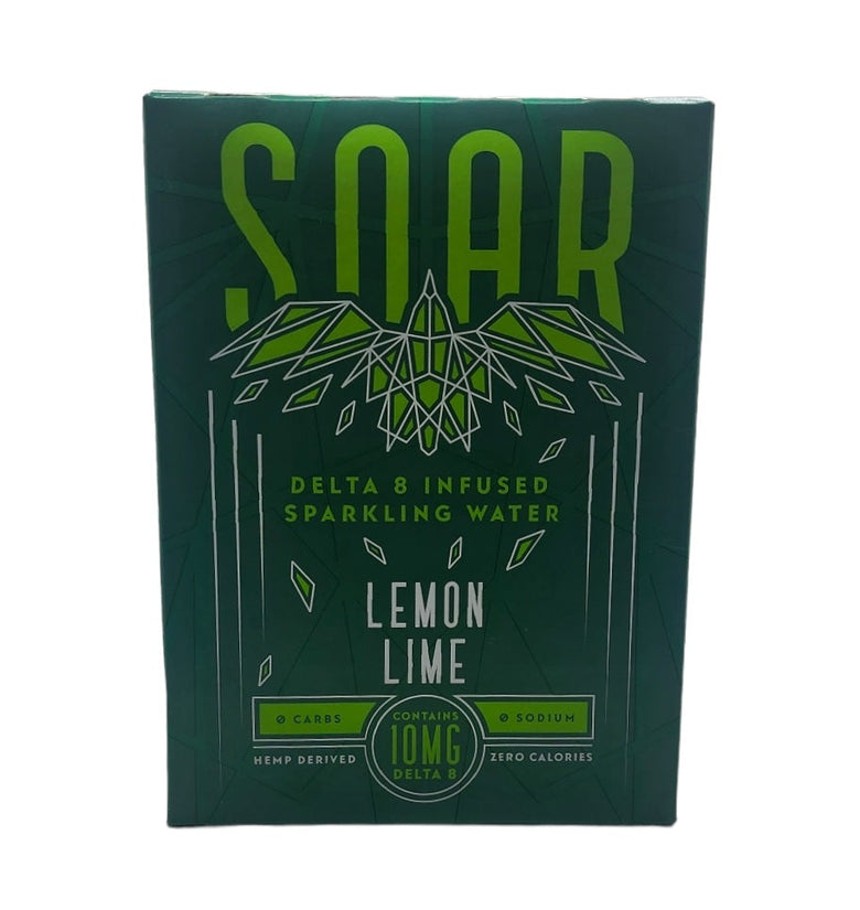 Soar 10mg Delta 8 Sparkling Water 4 Pack- Lemon Lime - Wholesale